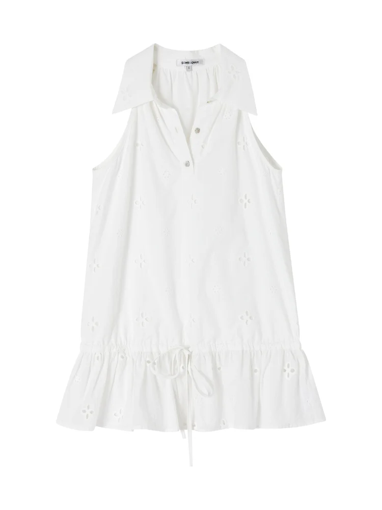 French-Style Printed Sleeveless Halter Tie-Up Top