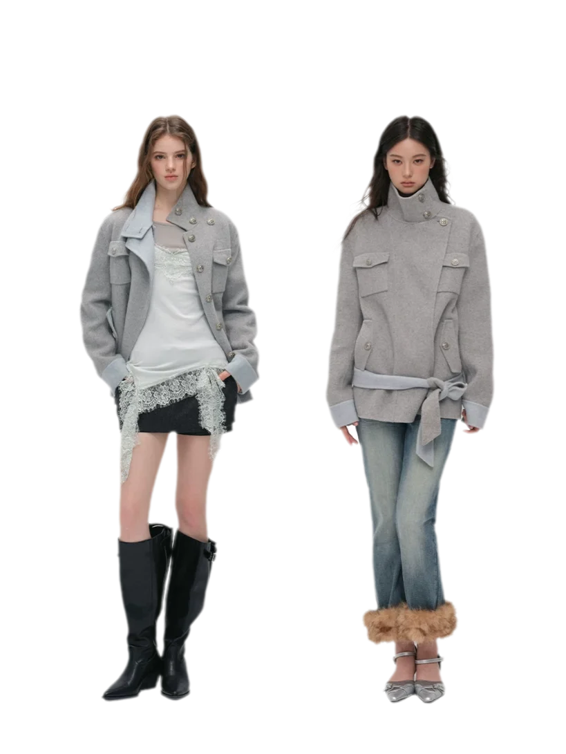 Heavyweight Contrast Wool Coat