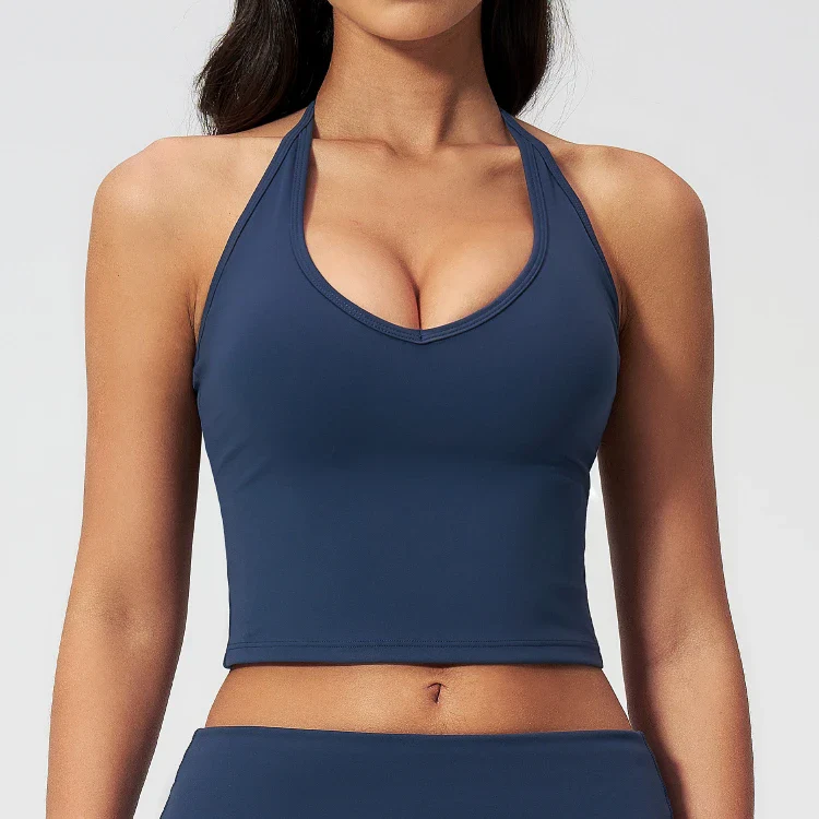 Women's V Neck Halter Tank Top 