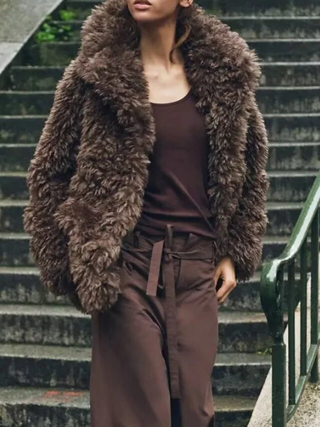 Coat Warm Fur Furs Teddy Comfortable Women's Faux