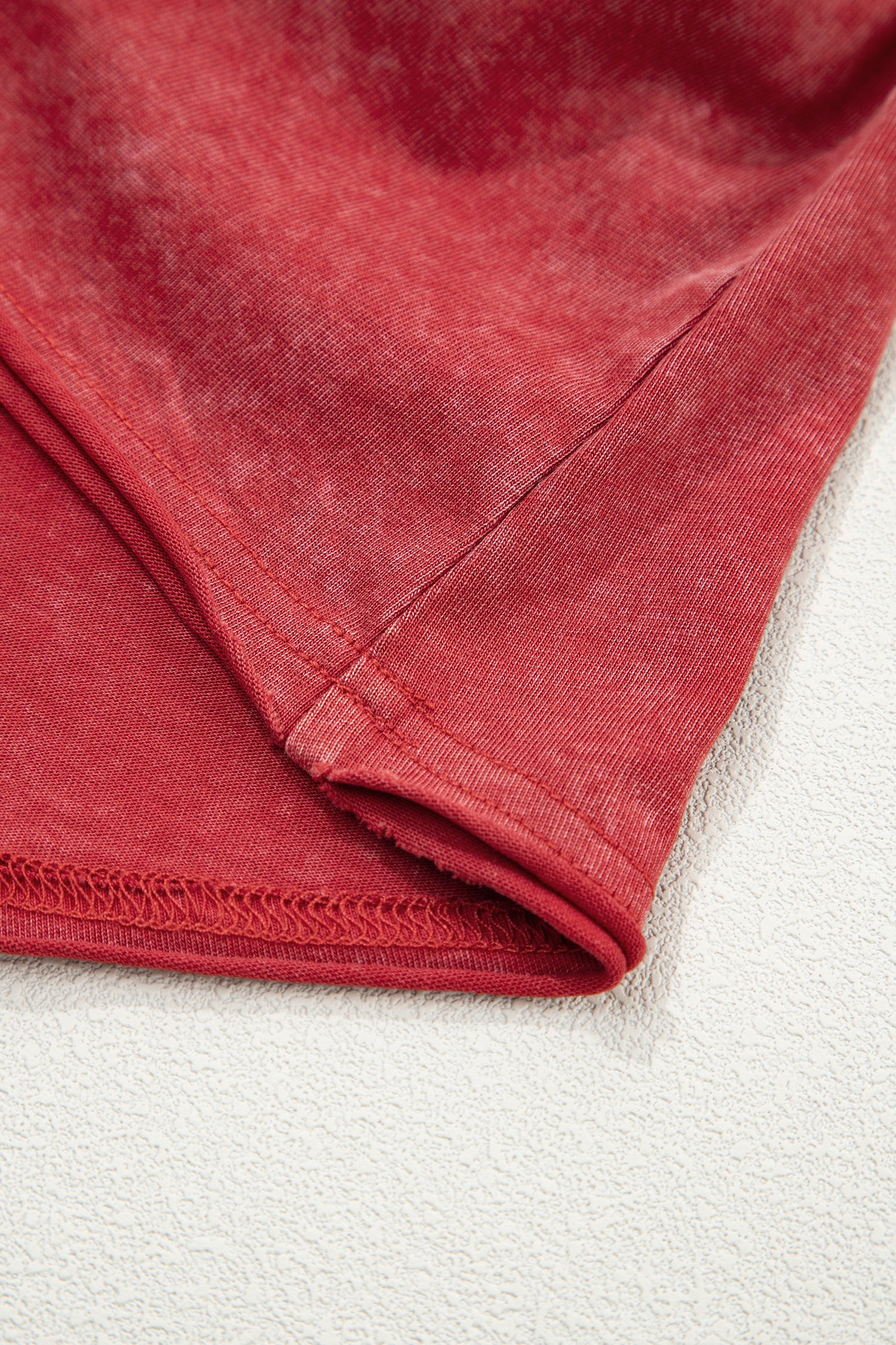 Summer Red Mineral Wash V Neck Tank Top