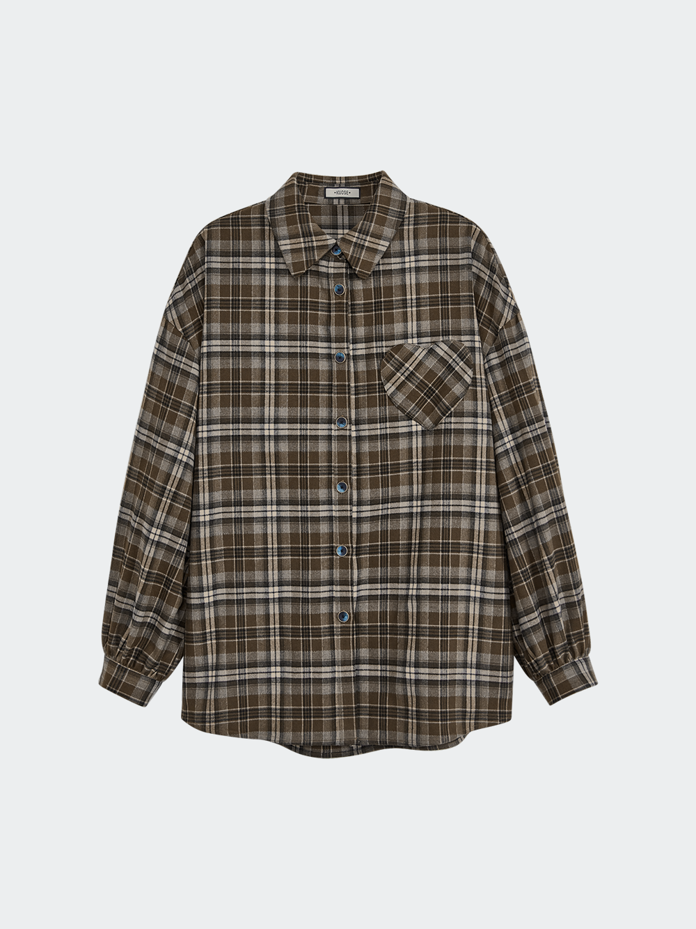 Brown Plaid Blouse