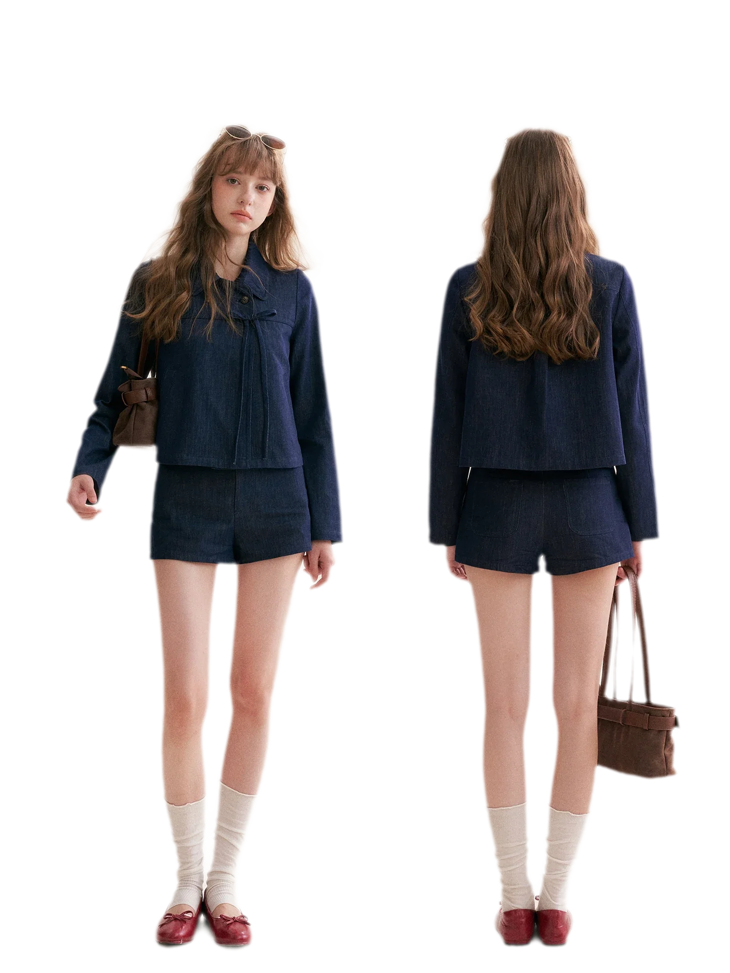 Lyocell Cotton Bow Denim Set