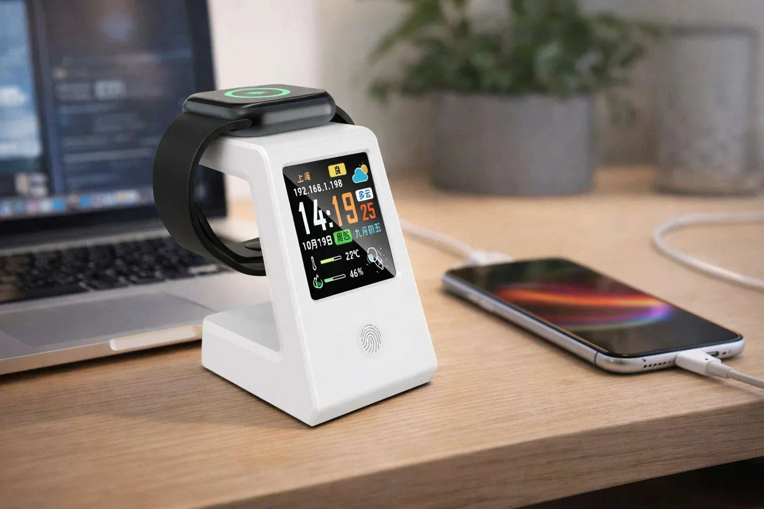 Aura Smart WiFi Weather Clock & Watch Charger