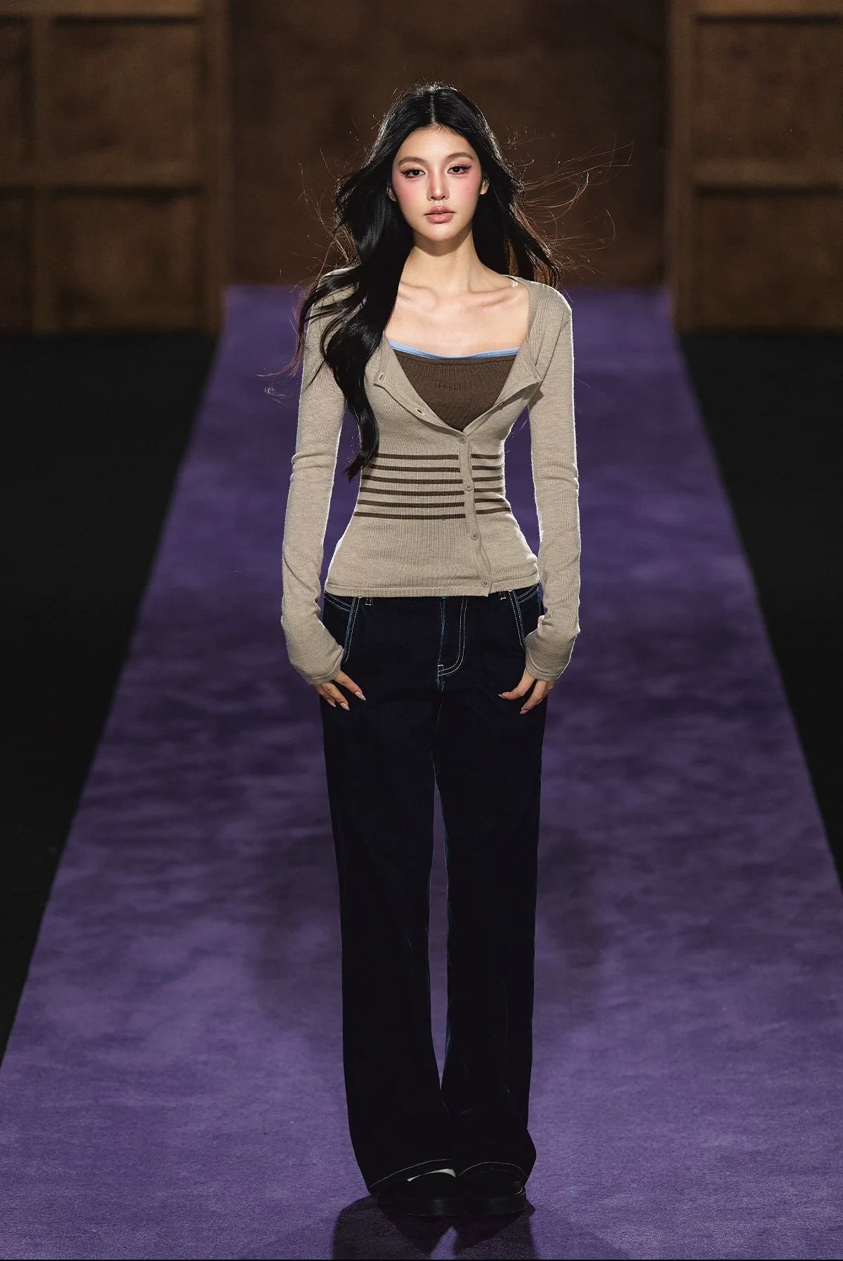 Soft Touch Two-in-One Knit Base Cardigan