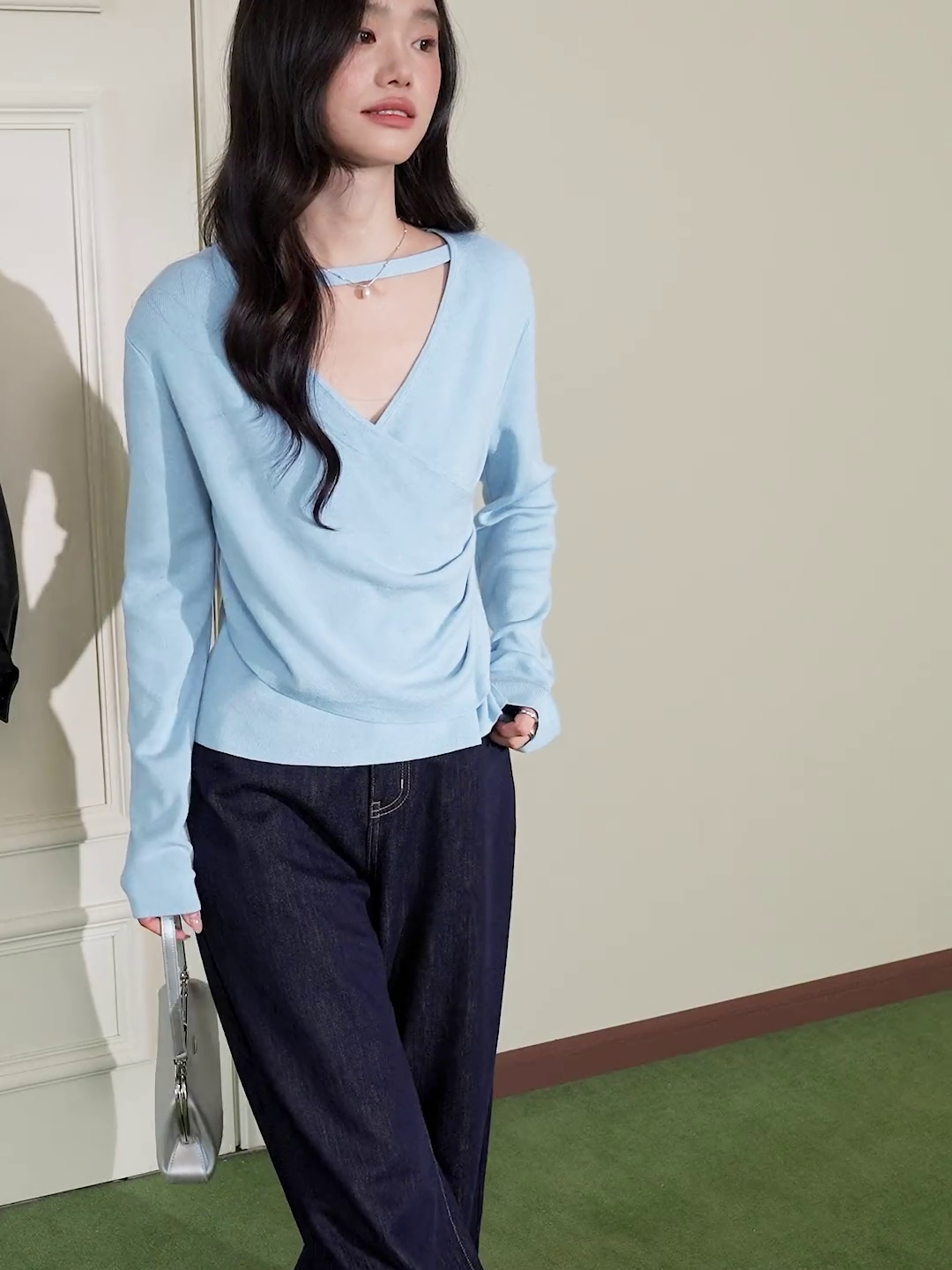 Front Cut-Out Knit Top