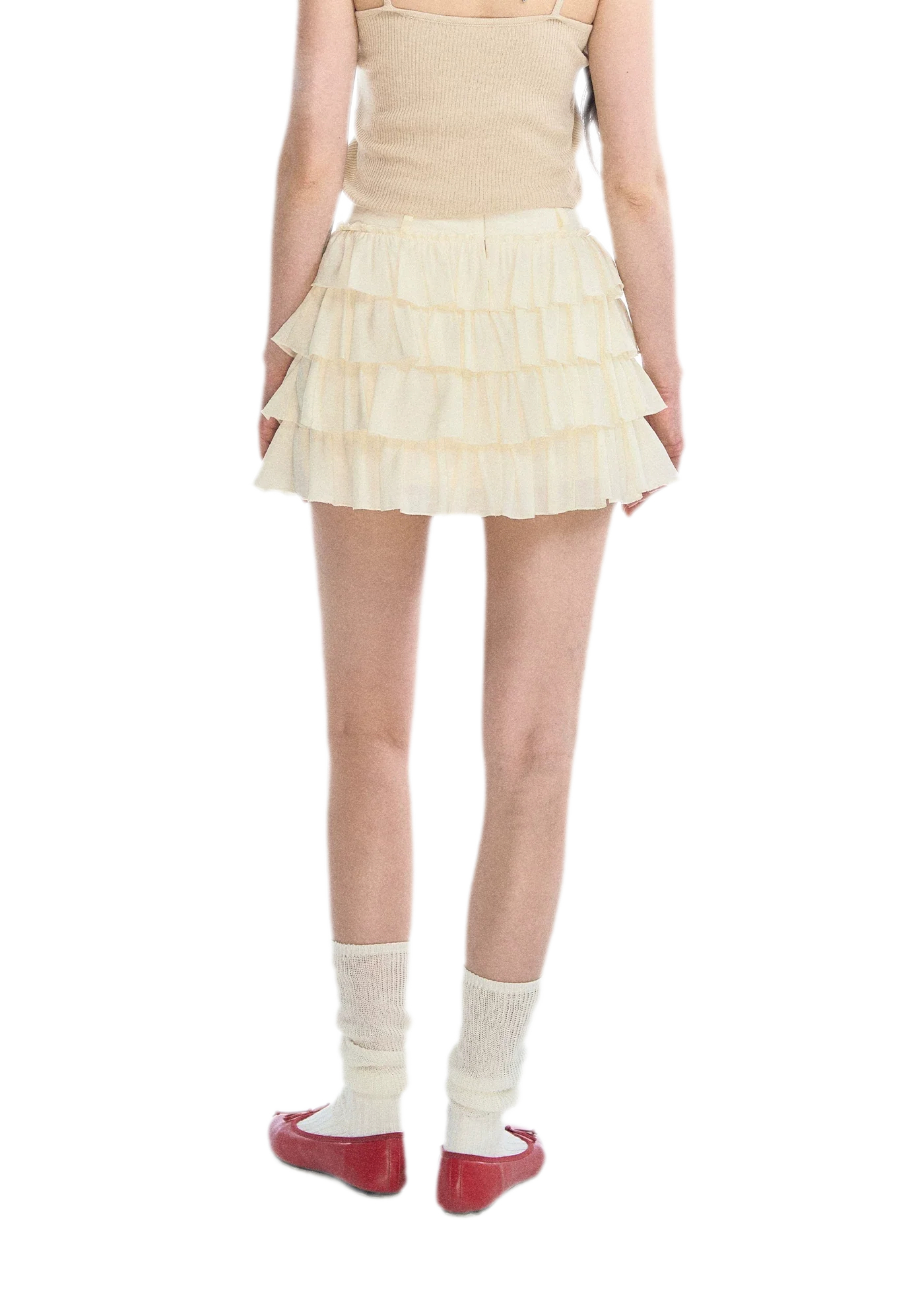 Lace Tiered A-Line Skirt