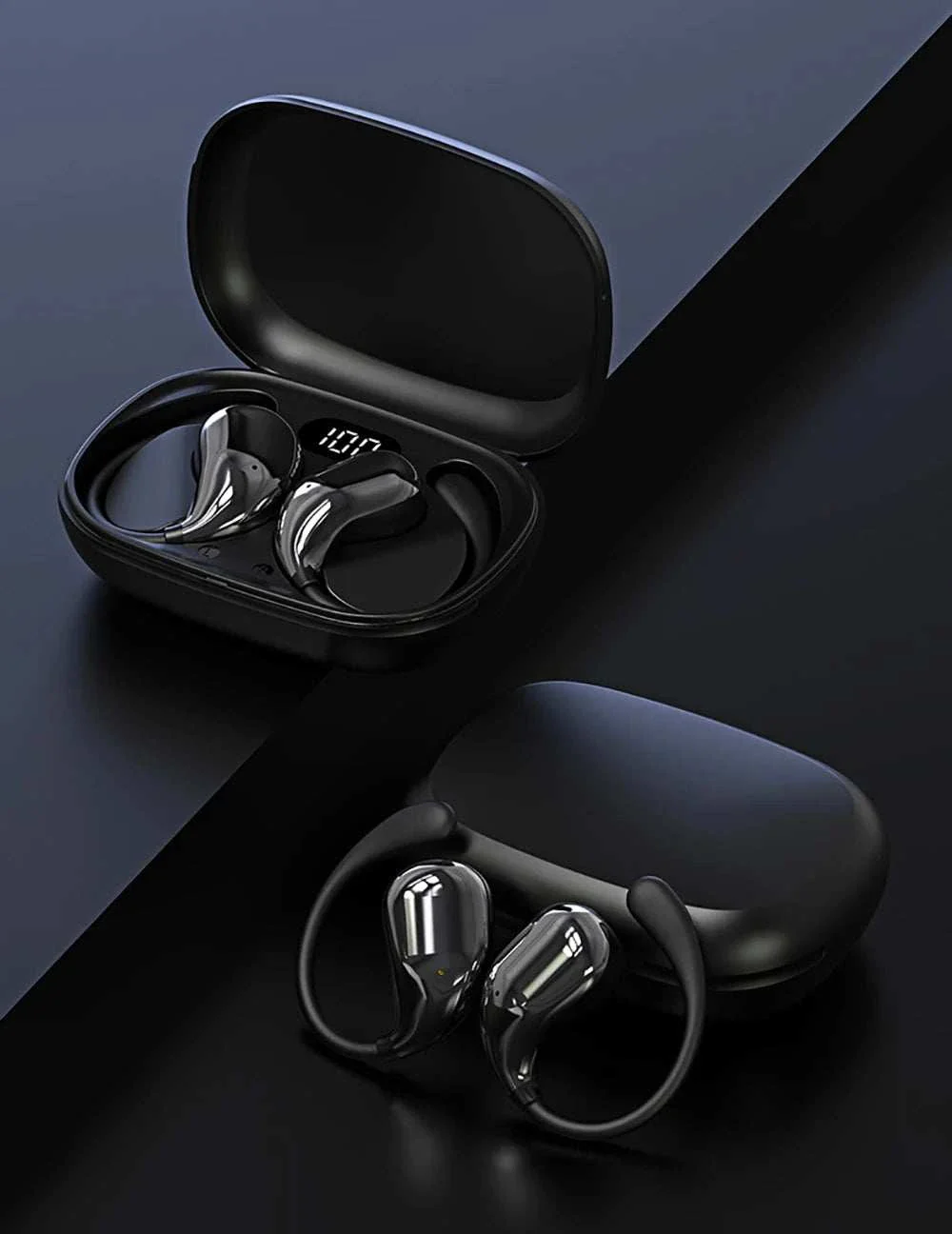 Bluetooth 5.4 Ear Hook Wireless Earbuds with LED Display
