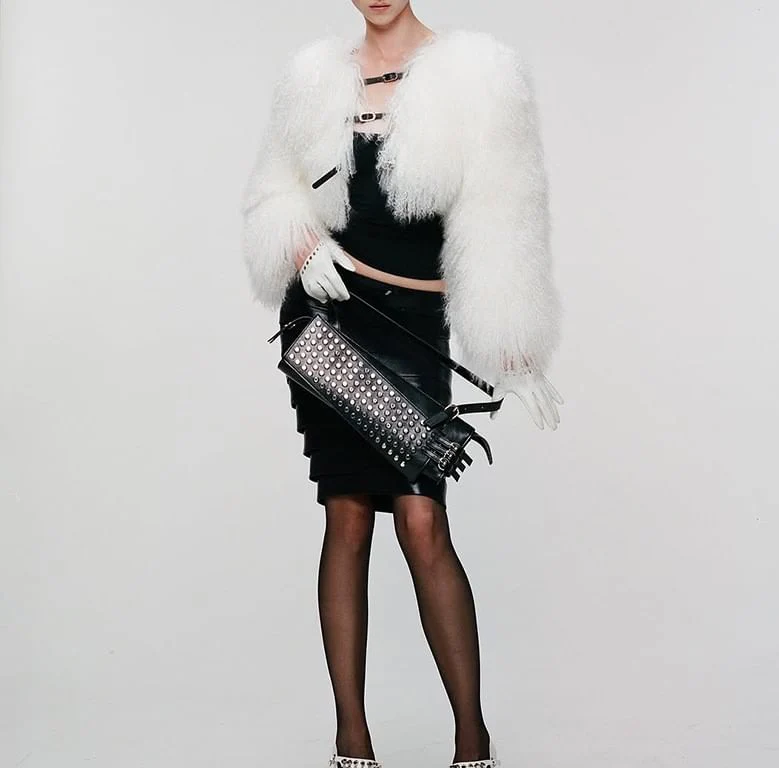 Long Sleeve Faux Fur Cropped Coat