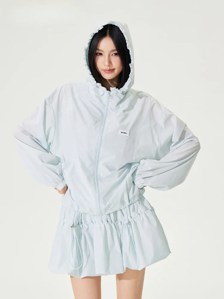 Hooded Lace - Lined Sunscreen Top Set