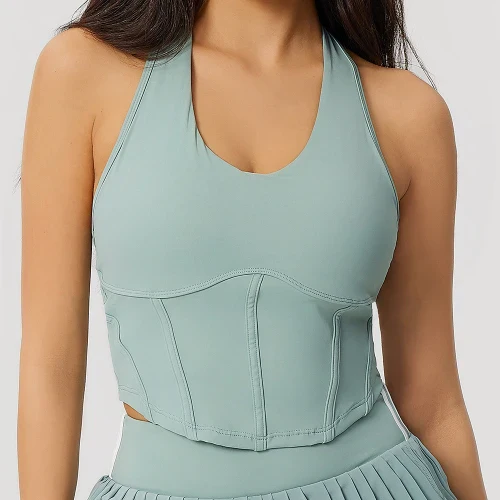 Halter Slim Tummy Control Yoga Fitness Tank Top 