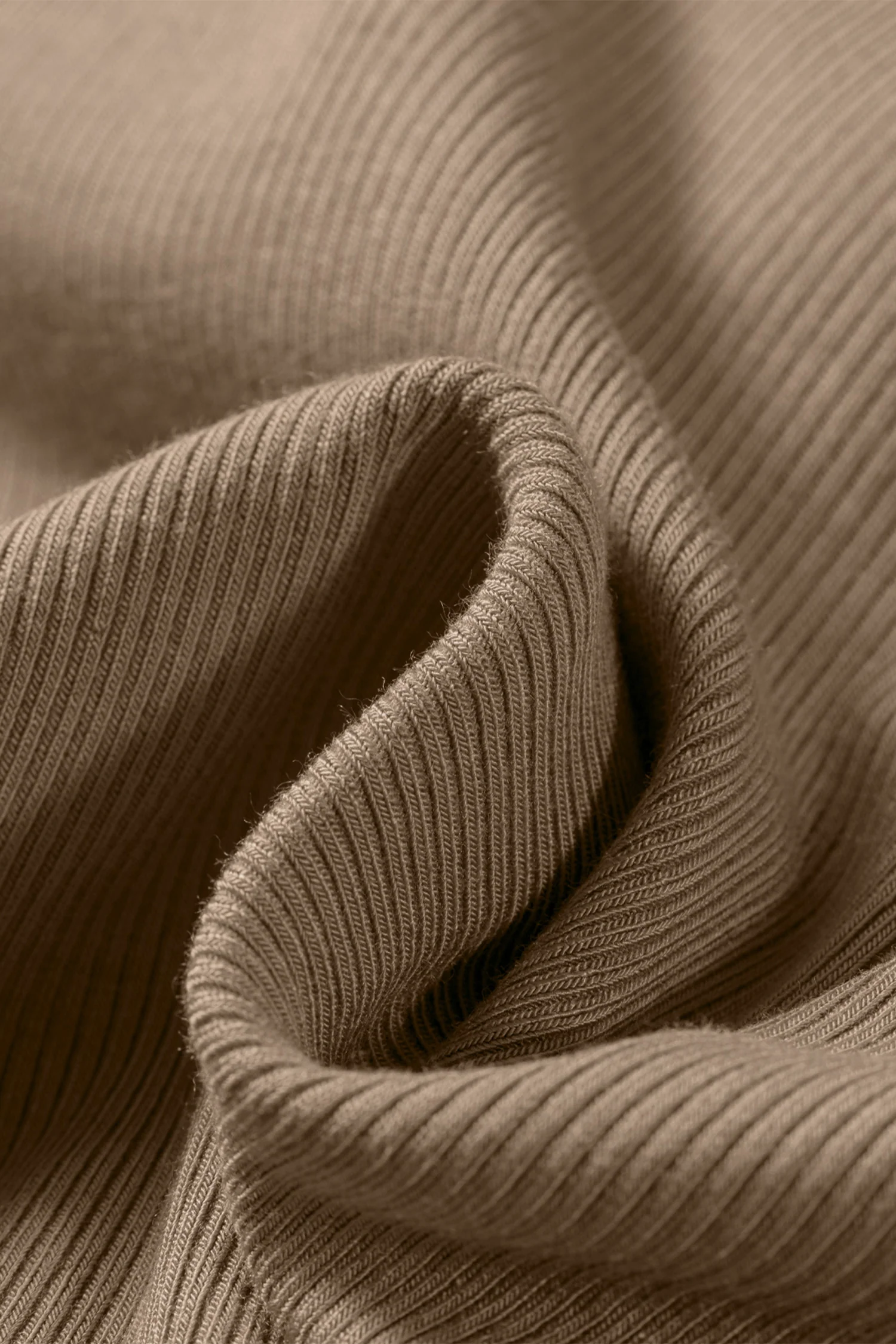 Summer Dark Khaki Slim Ribbed Padded Tank Top