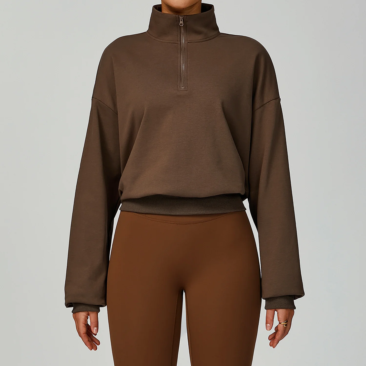 Women's Fall Winter Half Zip Up Sweatshirt