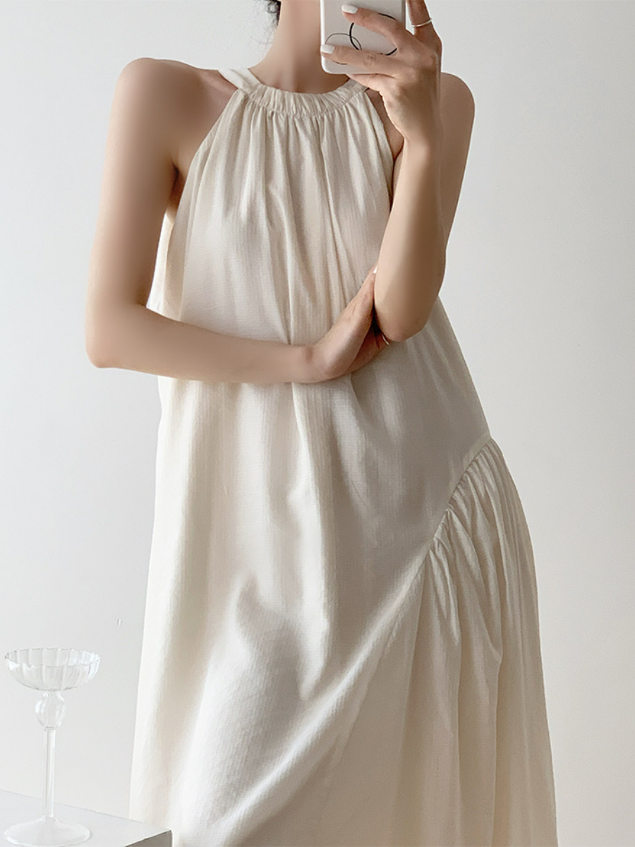 Xandya Halter Neck Ruffle Dress