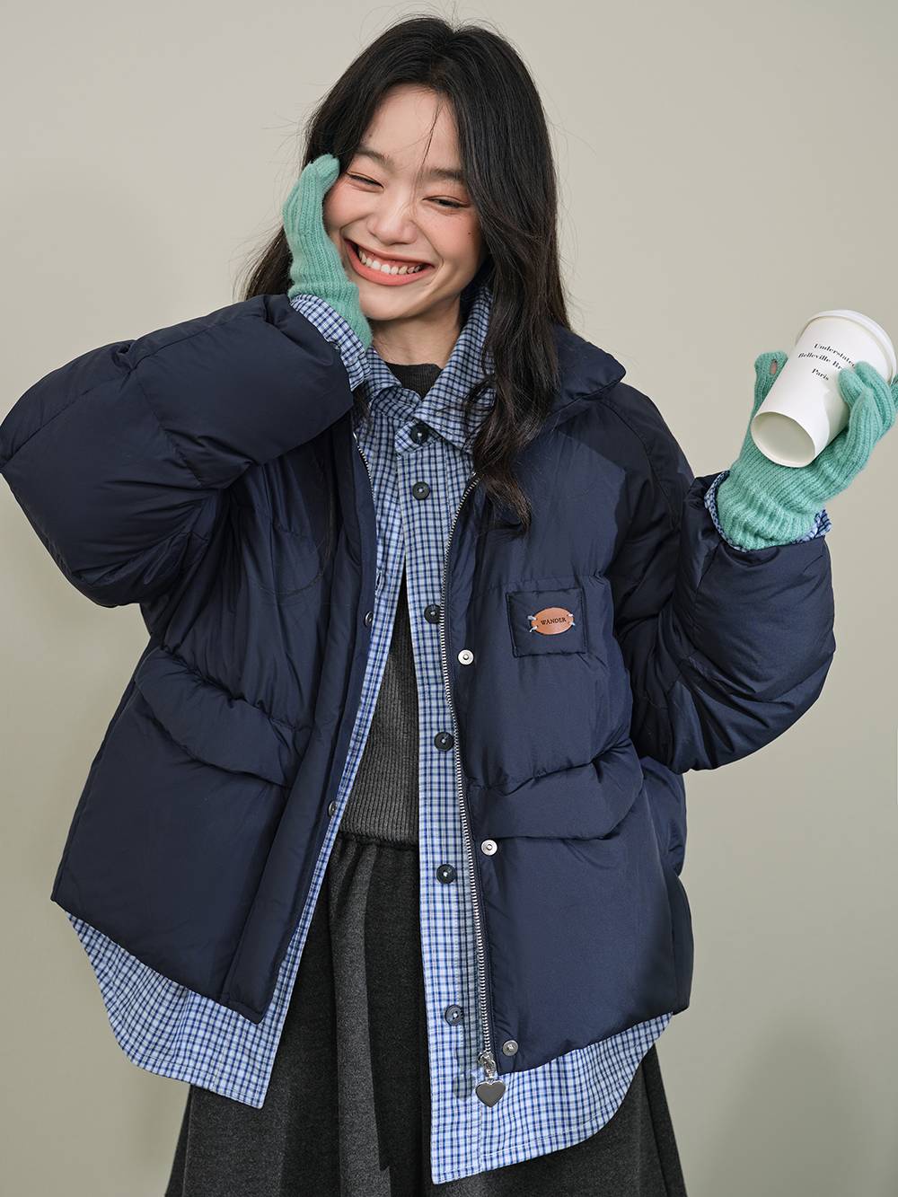 Layered Look Puffer Jacket