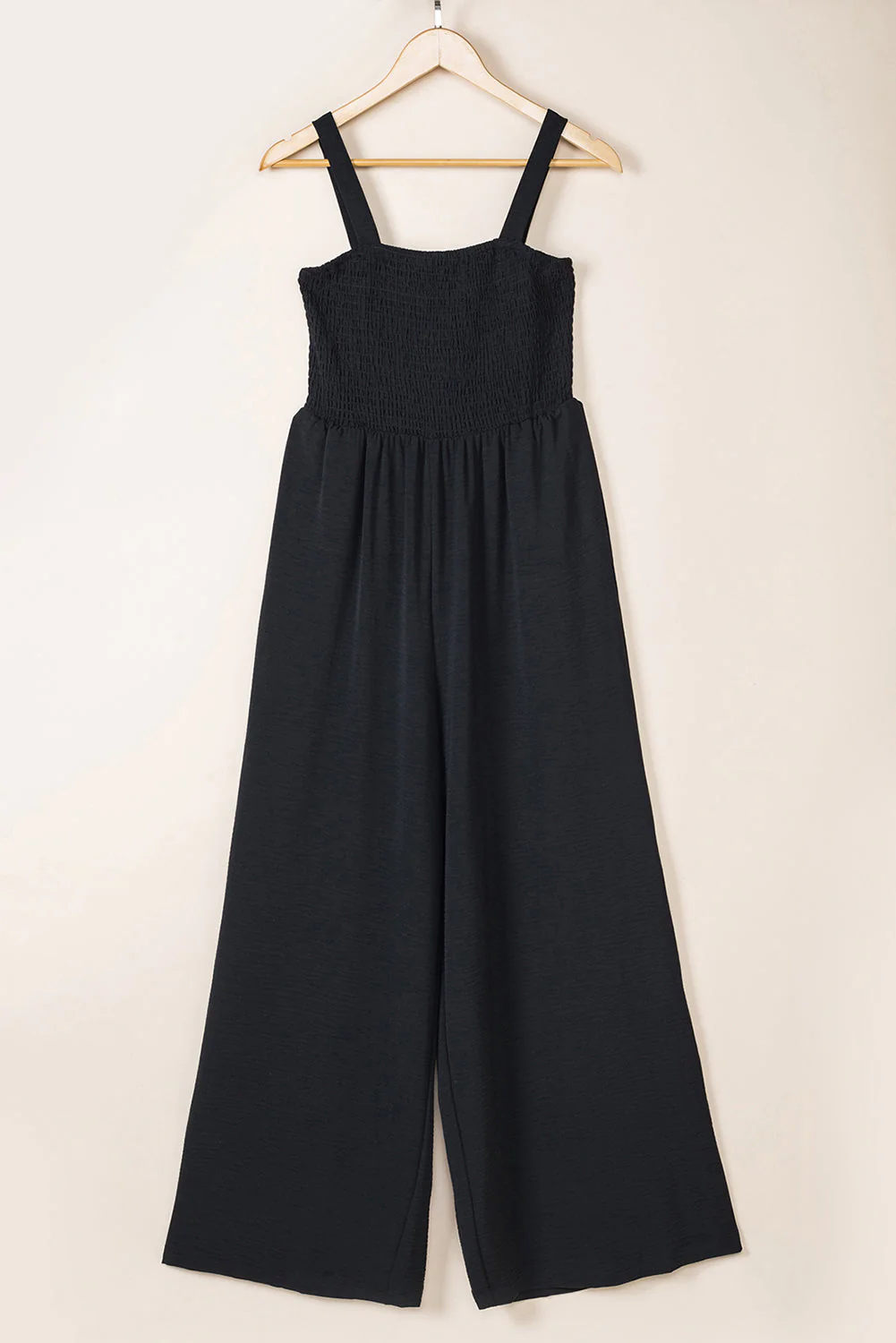 Smocked Sleeveless Wide Leg Jumpsuit