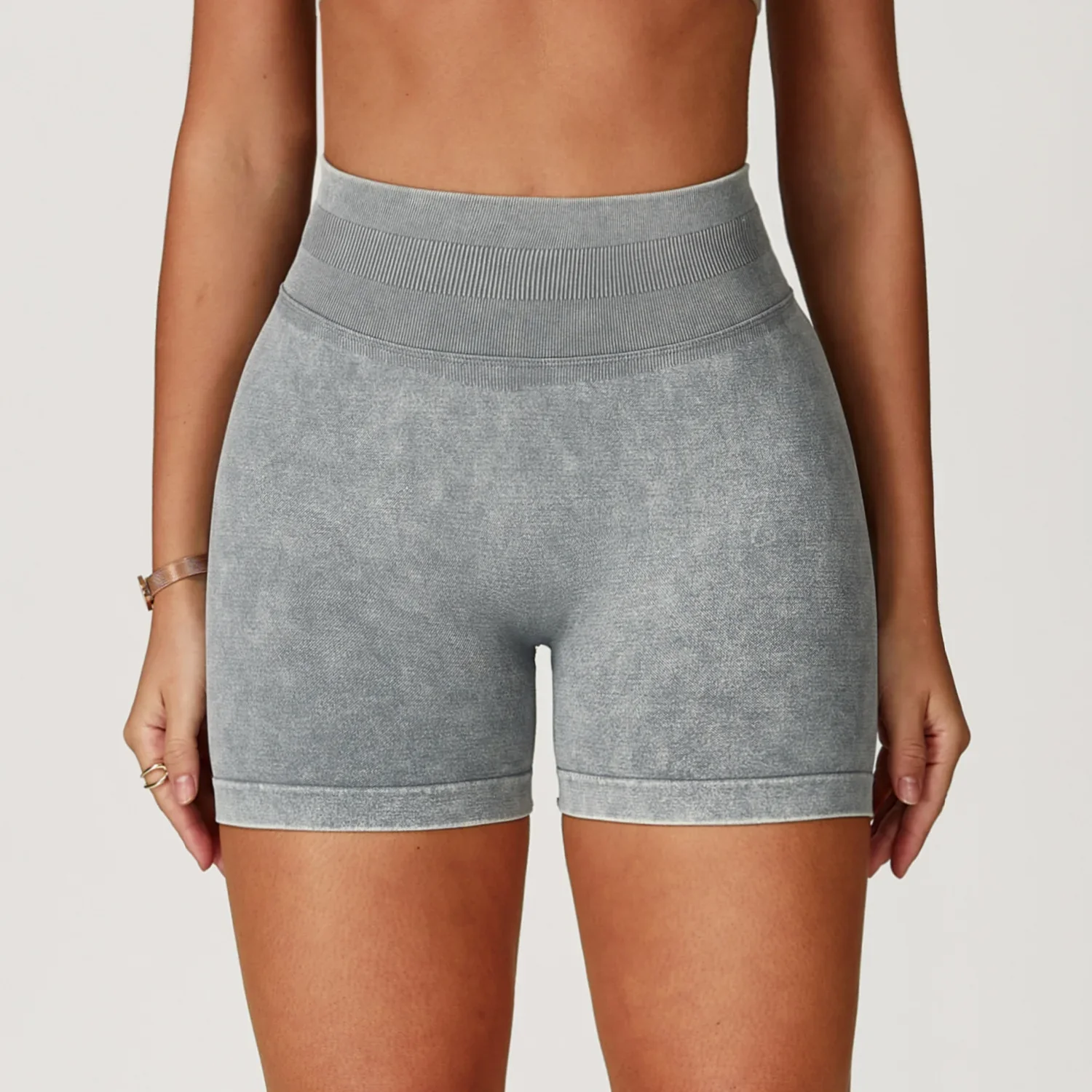 High Waist Sandwashed Performance Yoga Shorts LuxeLine