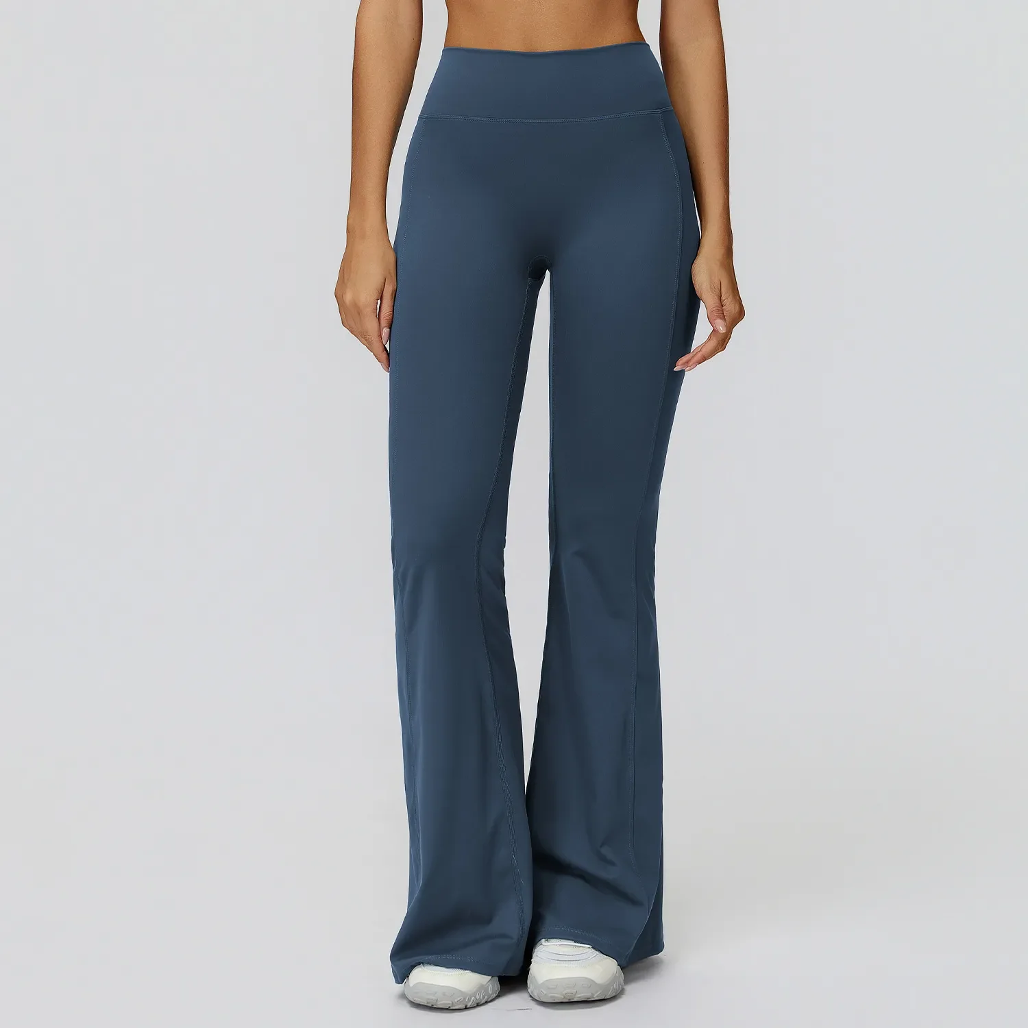 Back Waist Scrunch Flared Pants for Women ZC9308