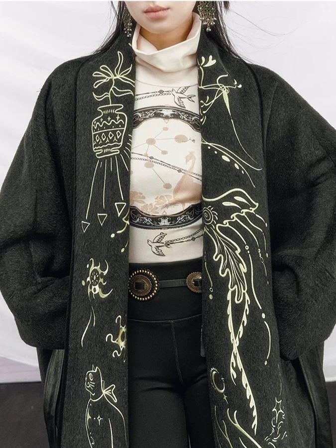 Heavy Embroidered Double-Sided Coat