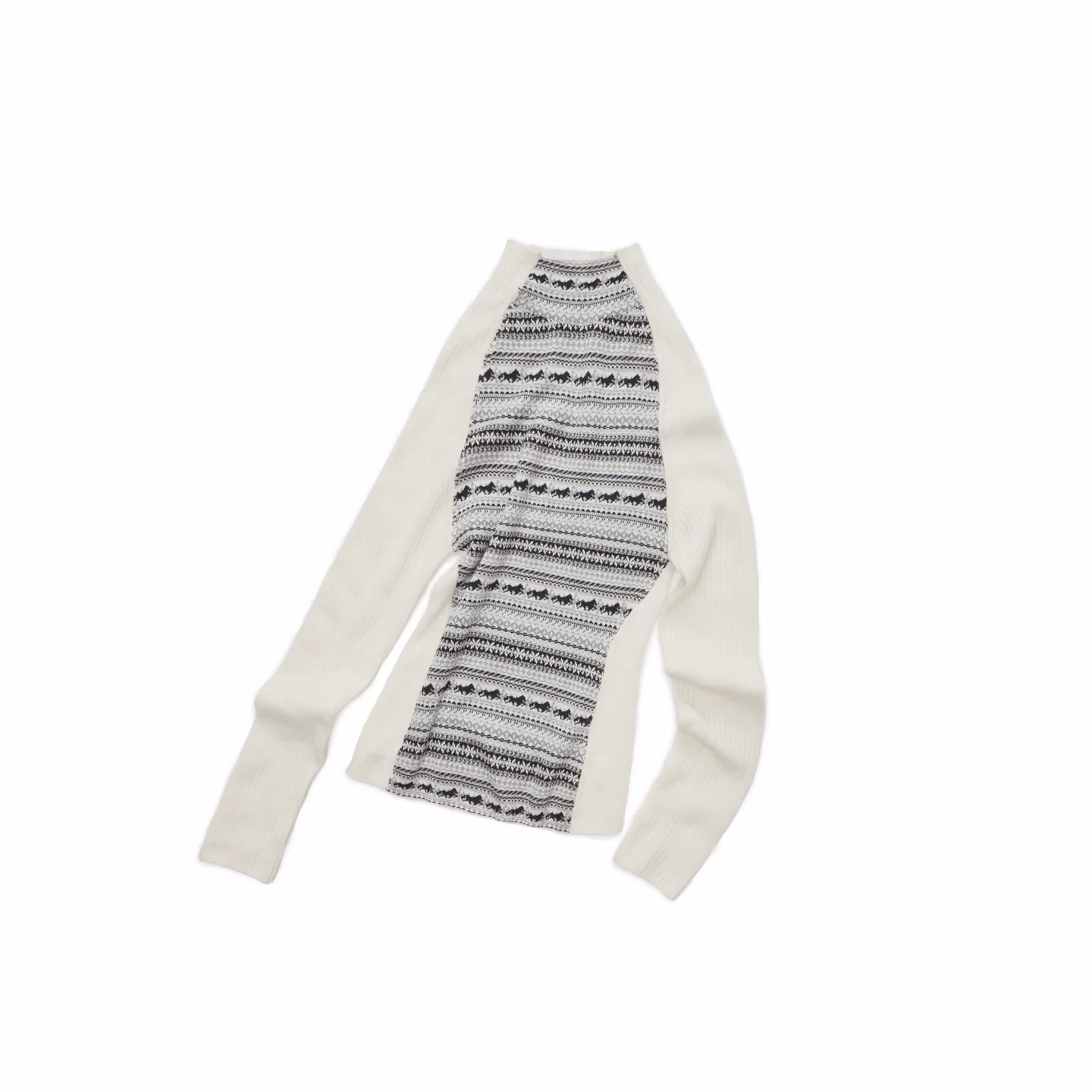 Fair Isle Raglan Knit Turtleneck Sweater