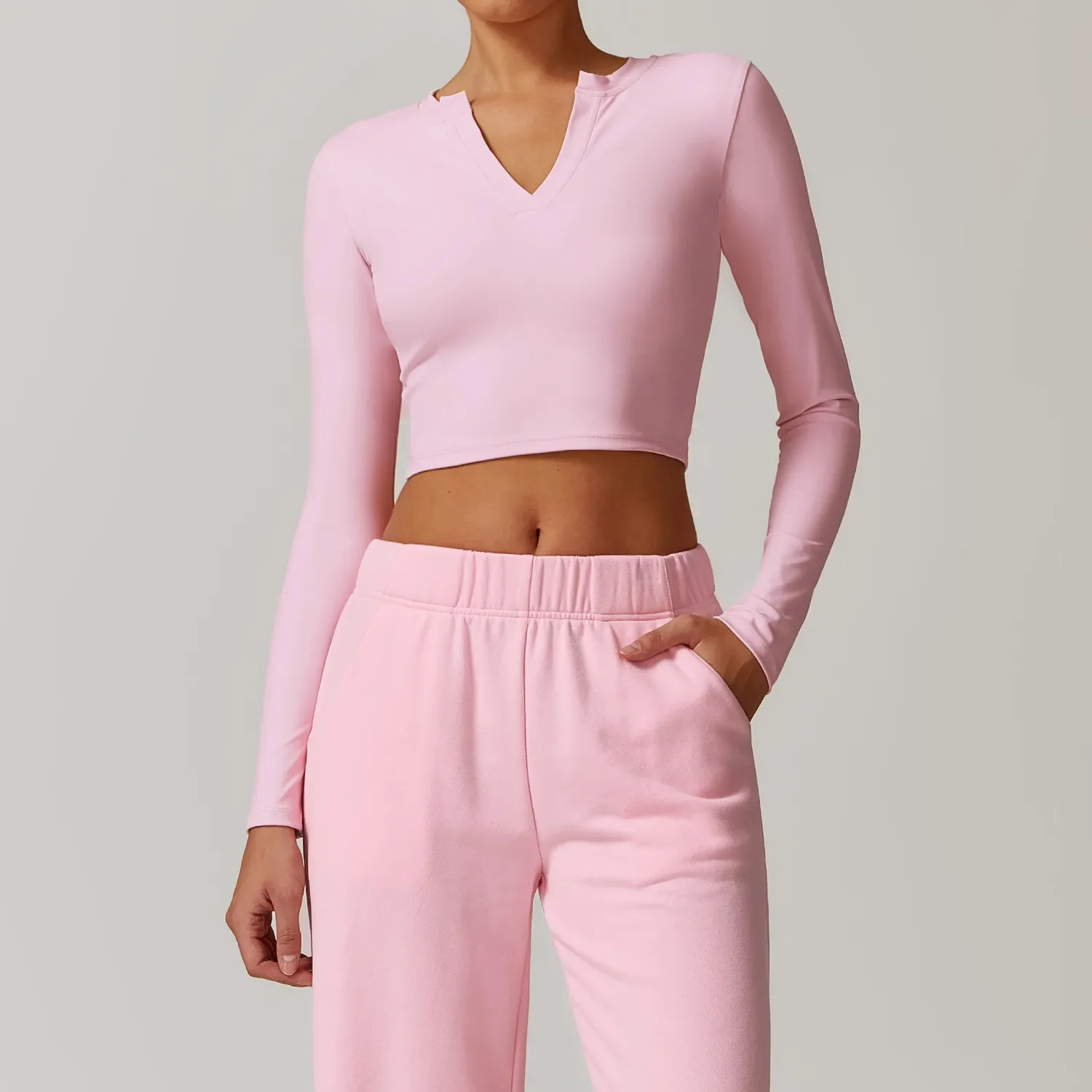 V Neck Long Sleeve Yoga Top