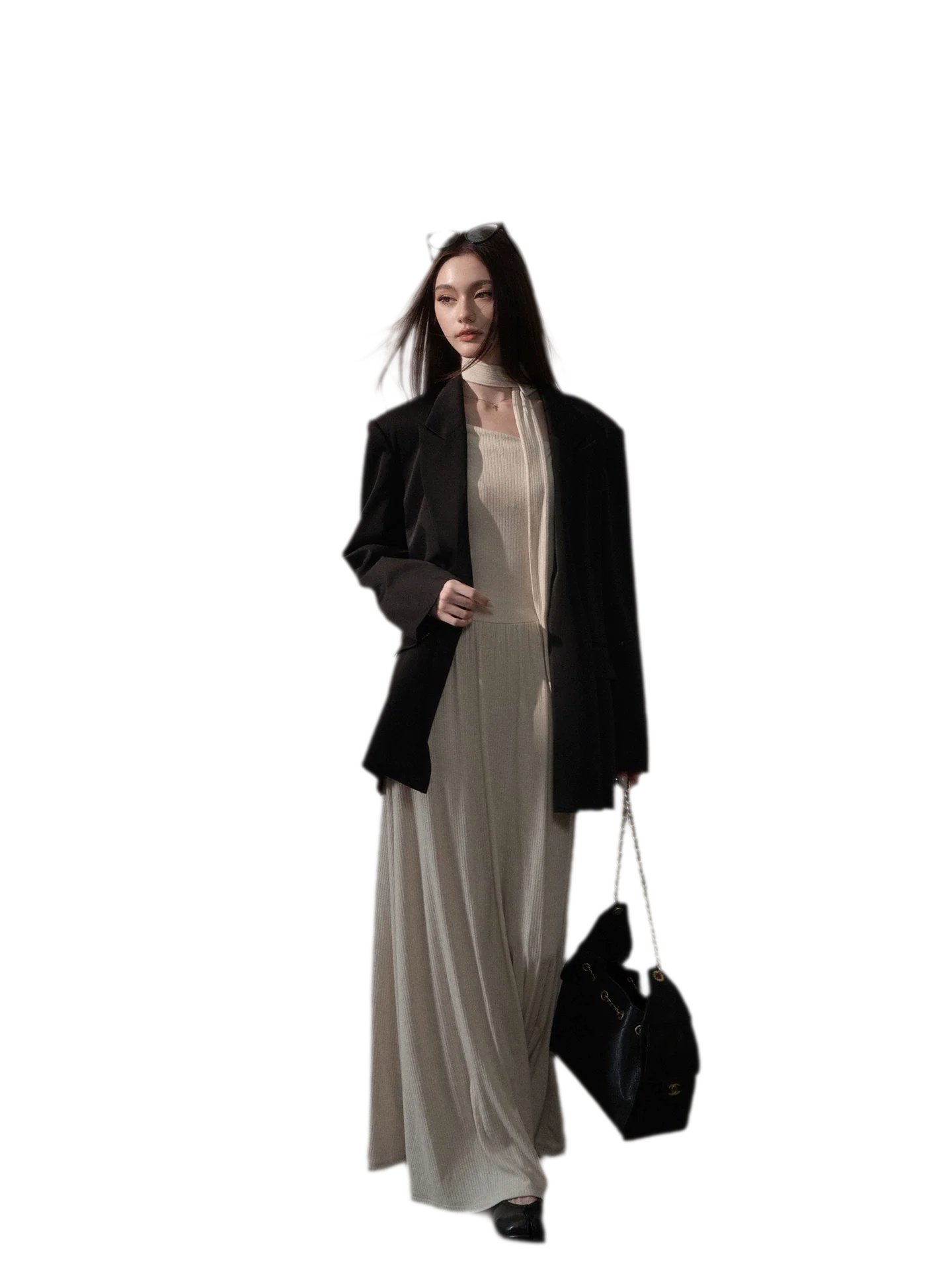 Satin Sash Relaxed Blazer