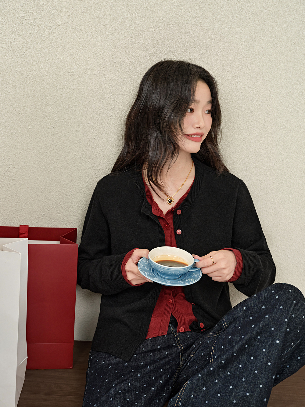 Fake Two-piece Cardigan
