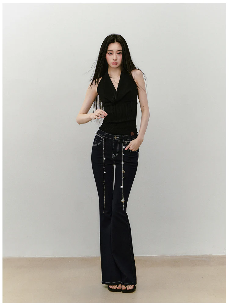 Heavy-duty Knitted Draped Neck Tank Top Set