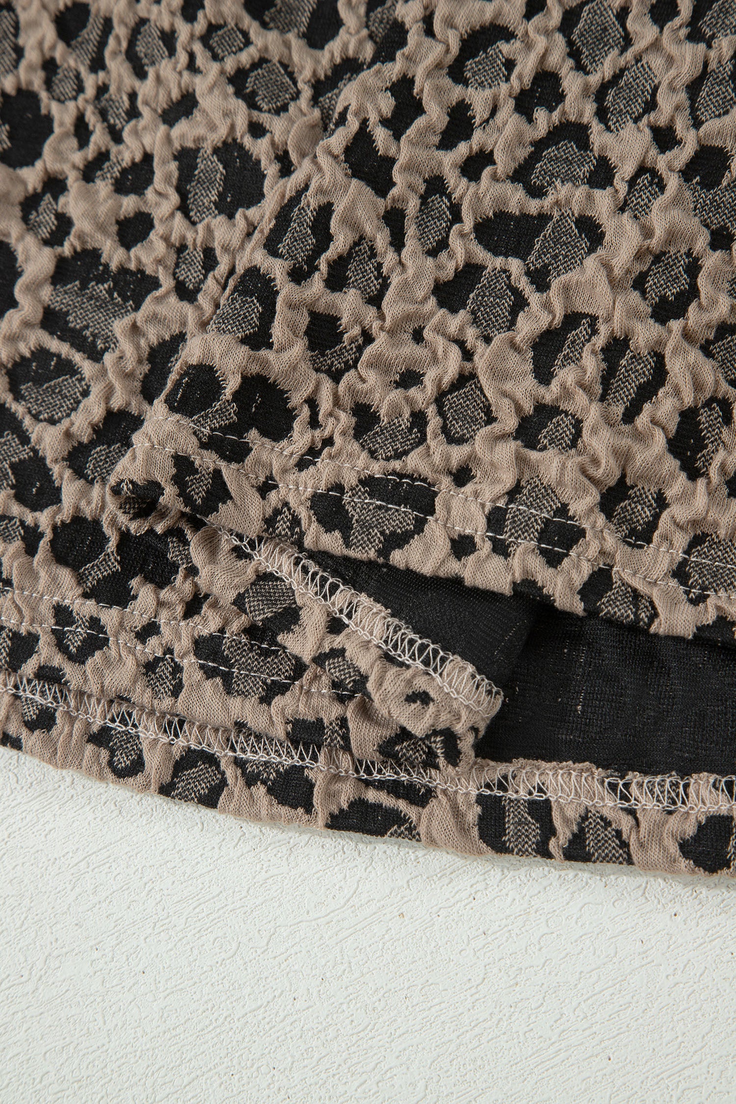 Leopard Textured Sleeveless Mini Dress with Pockets