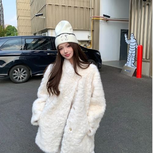 Plain Faux Fur Coat