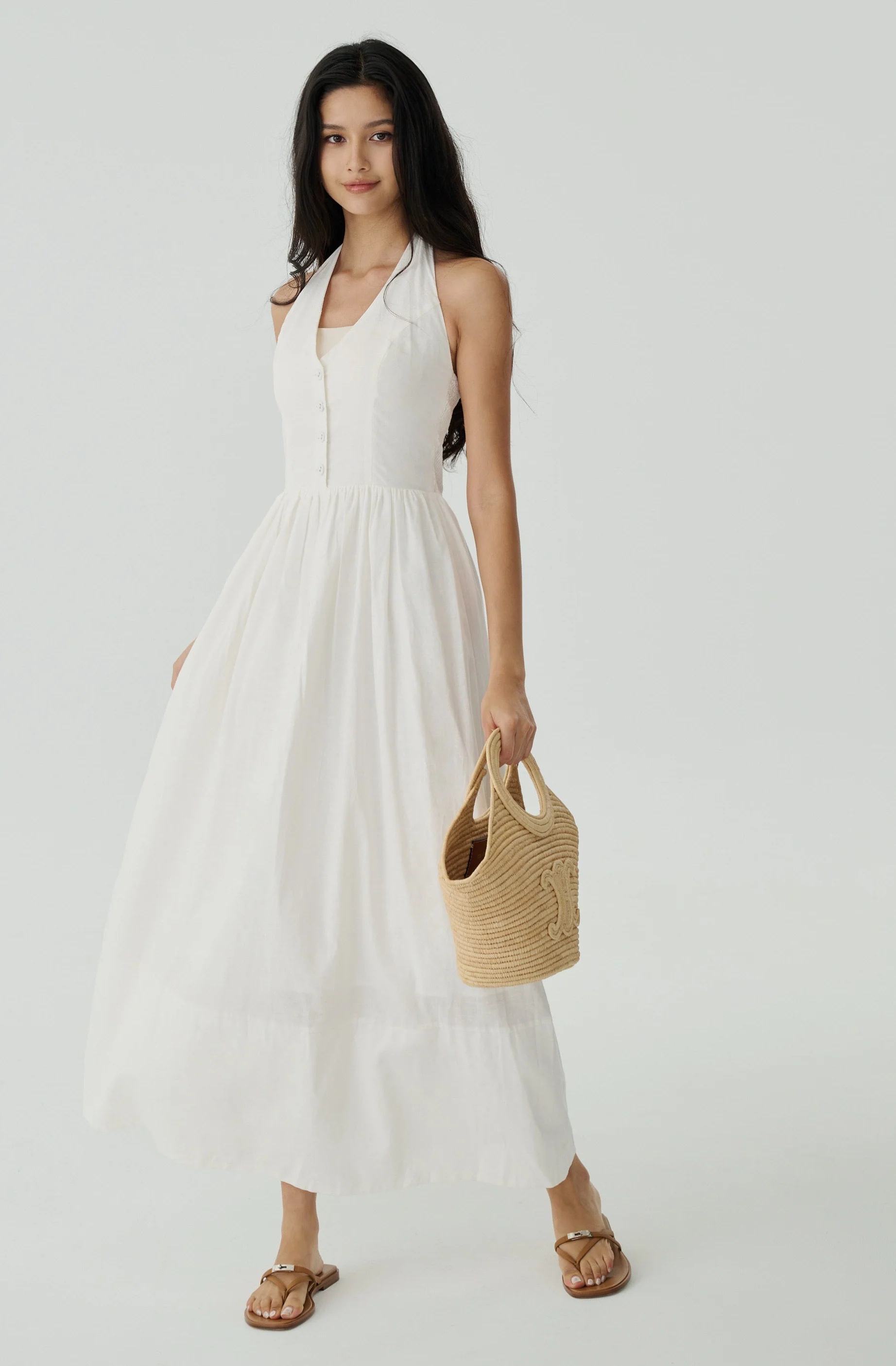 Rythm of love halter maxi dress in white