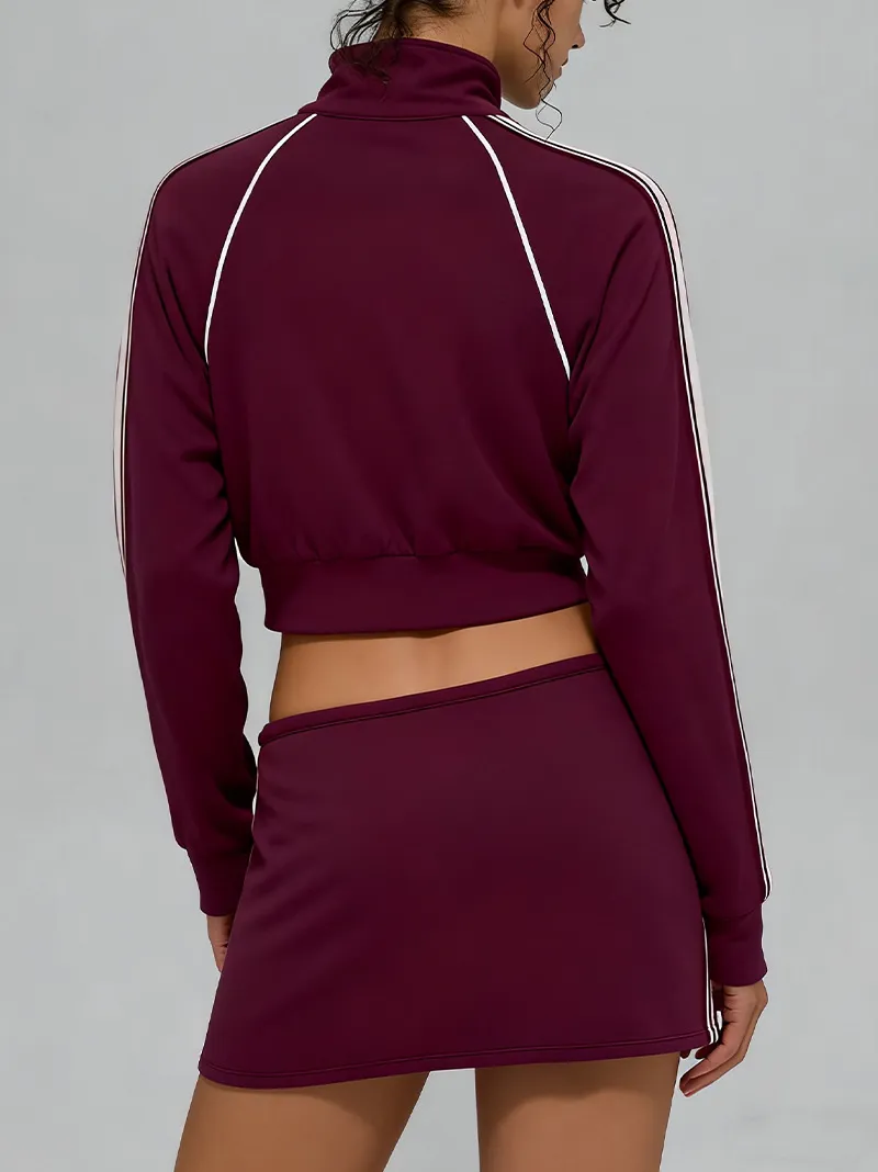 Women's Autumn/Winter Modal Air Layer White Stripe Short Skirt QY6607