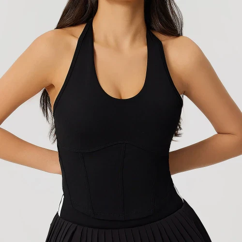 Halter Slim Tummy Control Yoga Fitness Tank Top 