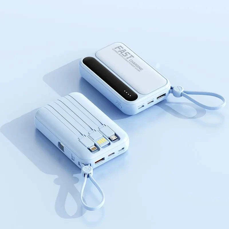 DIEZONG 10000mAh/20000mAh Power Bank with Built-In Cables & Digital Display