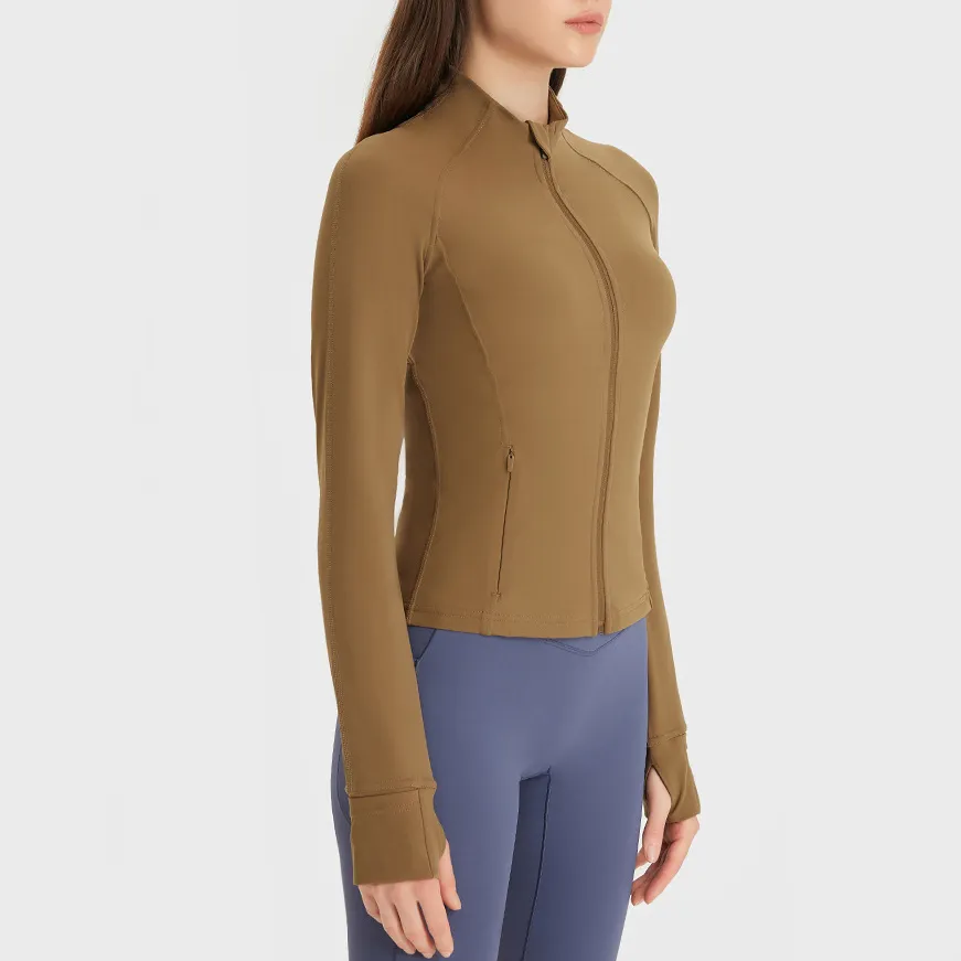 Full Zip Up Yoga Top Running Jackets