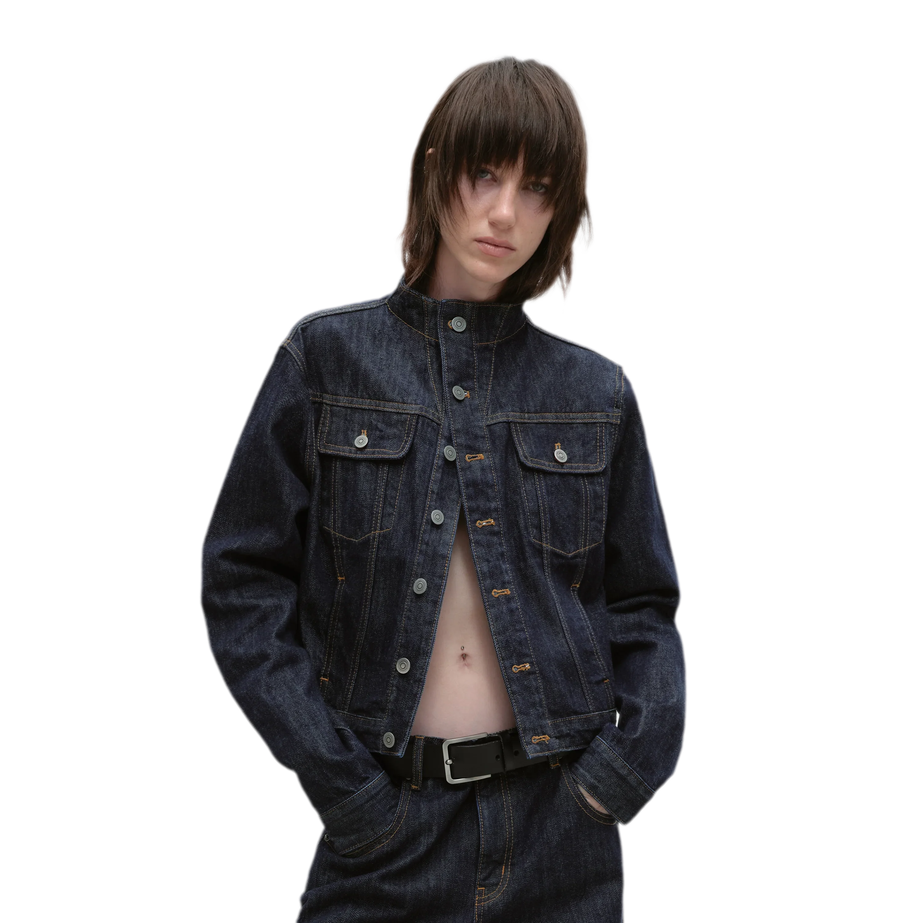 Redline Cropped Raw Denim Jacket