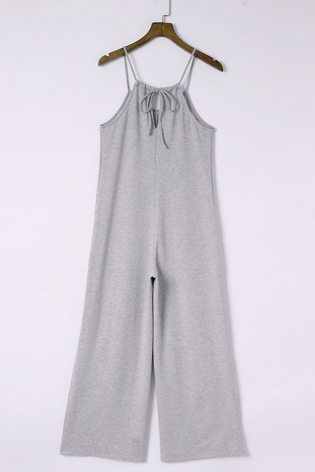 Patch Pockets Spaghetti Strap Wide Leg Jumpsuit