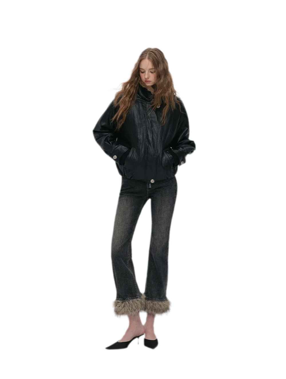 Metallic Leopard Collar Jacket