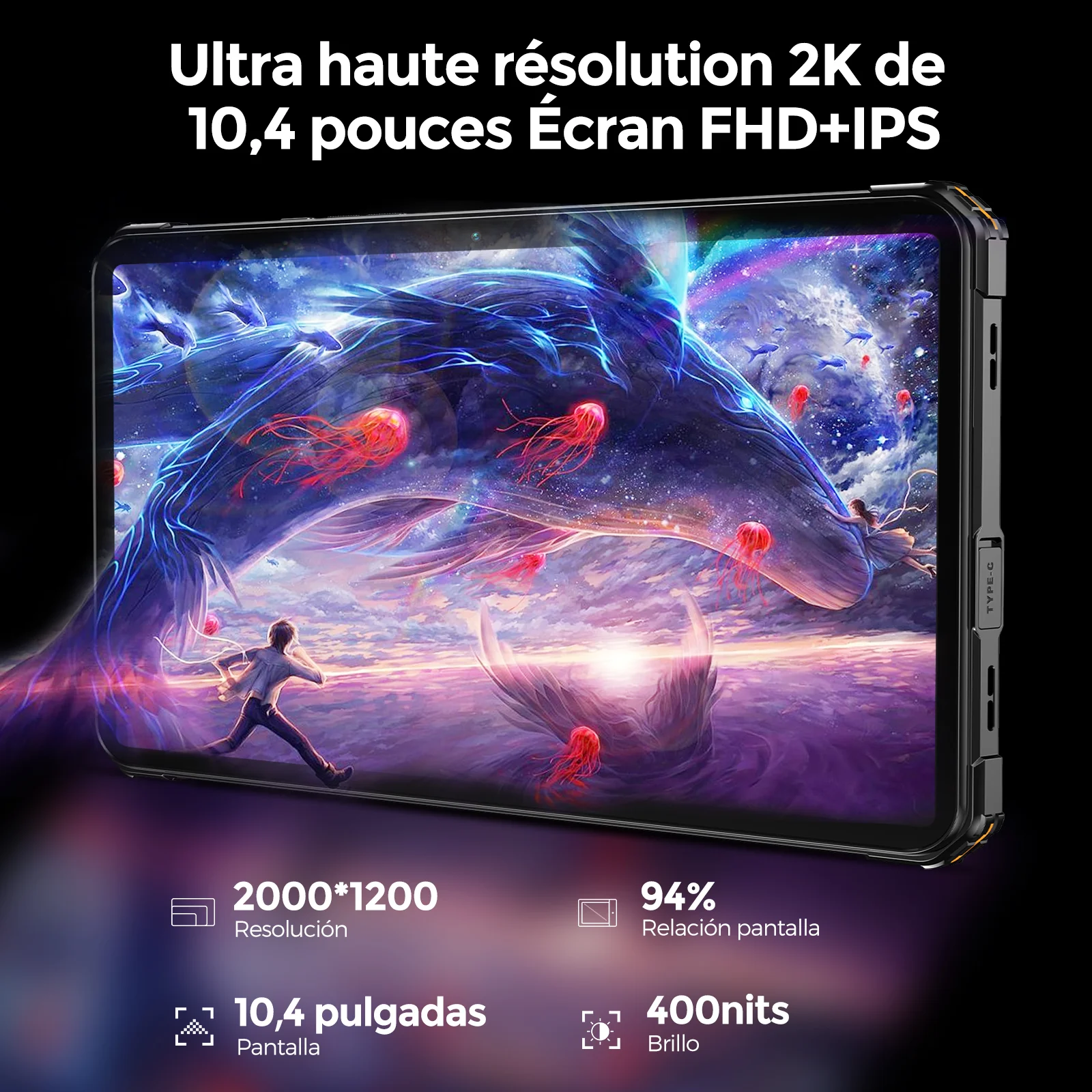 Tableta Fossibot Dt1 Lite 10.4''robusta De 11000mah 7gb+64gb
