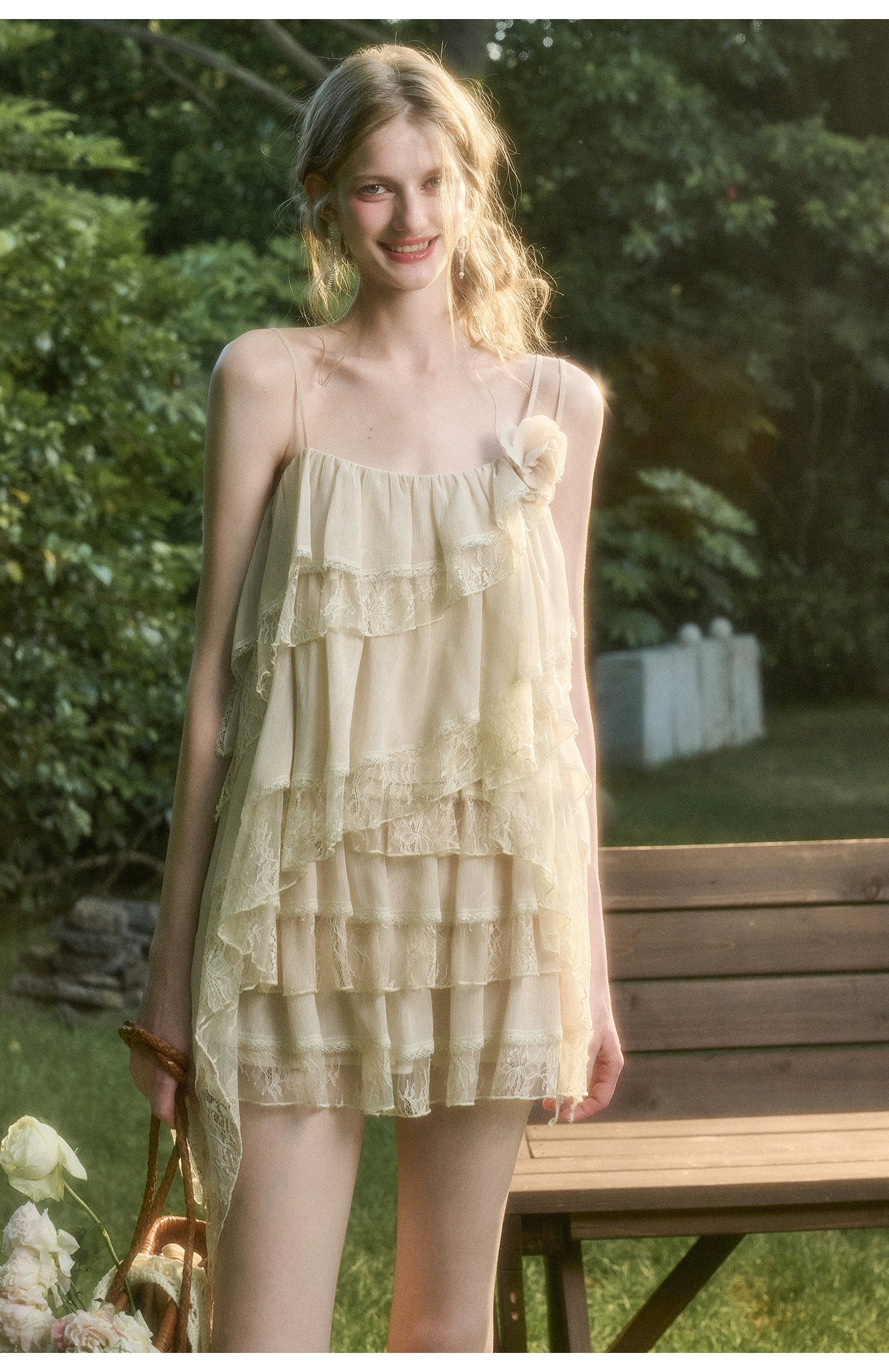 Soft Lace Fairy Tank Top & Skirt Set