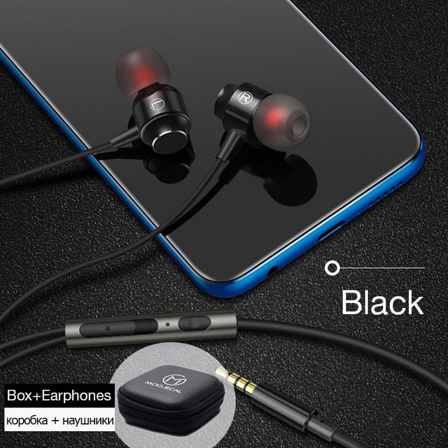 In ear Earphone Wired Super Bass Sound Earbud Headphone with Microphone
