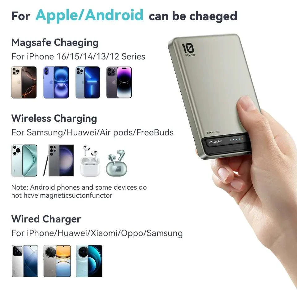 MagStream 10000mAh Magnetic Wireless Fast Charge Power Bank