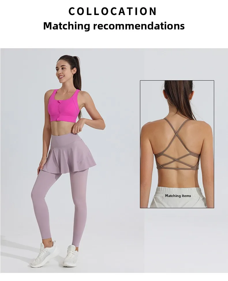 New Yoga Pants Women's High Waist Tennis Skirt Fitness Speed Drying Running Pocket Sports Skirt Tight Pants