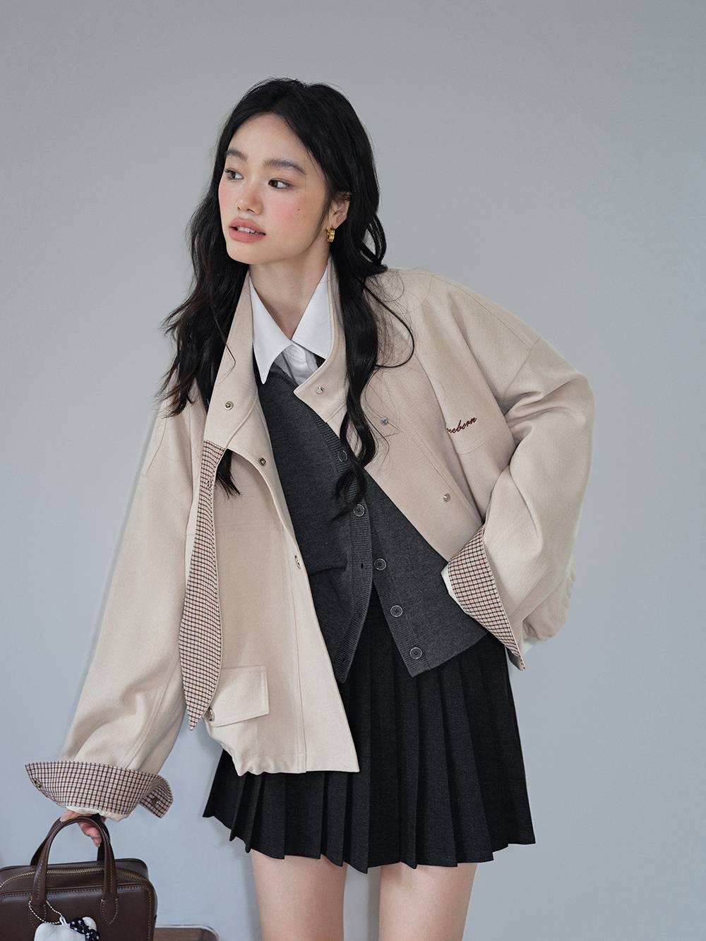 Plaid Spliced Jacket