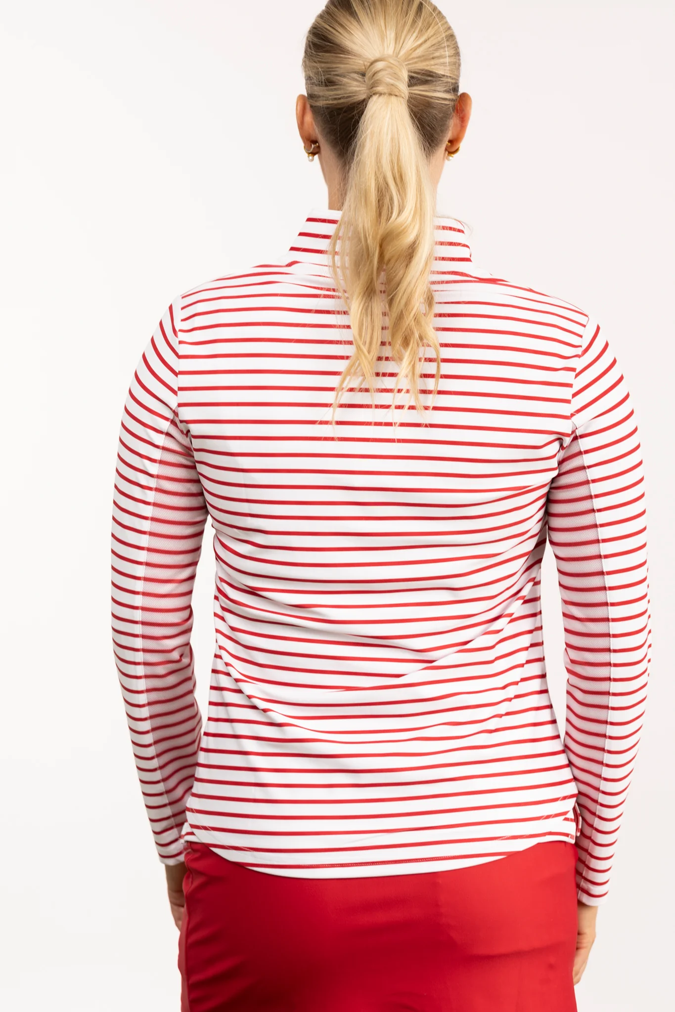 The Ava 1/4 Zip - Cherry Stripe
