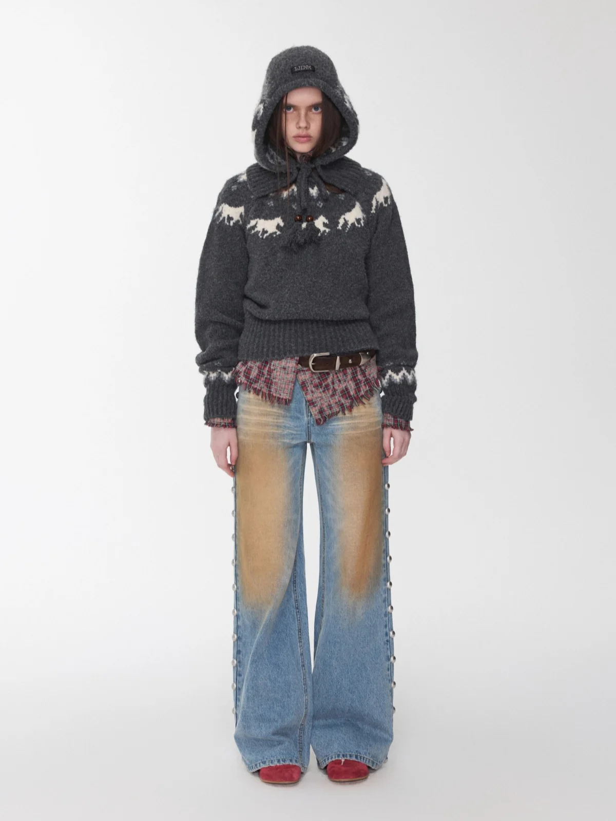 Fair Isle Pony Jacquard Chunky Knit Sweater