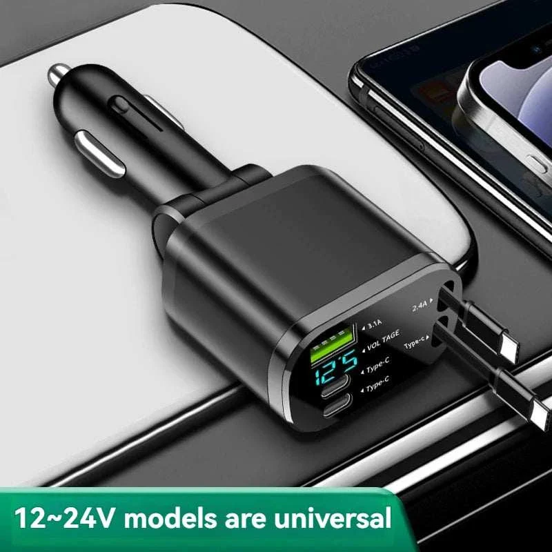 5-in-1 Retractable Fast Car Charger