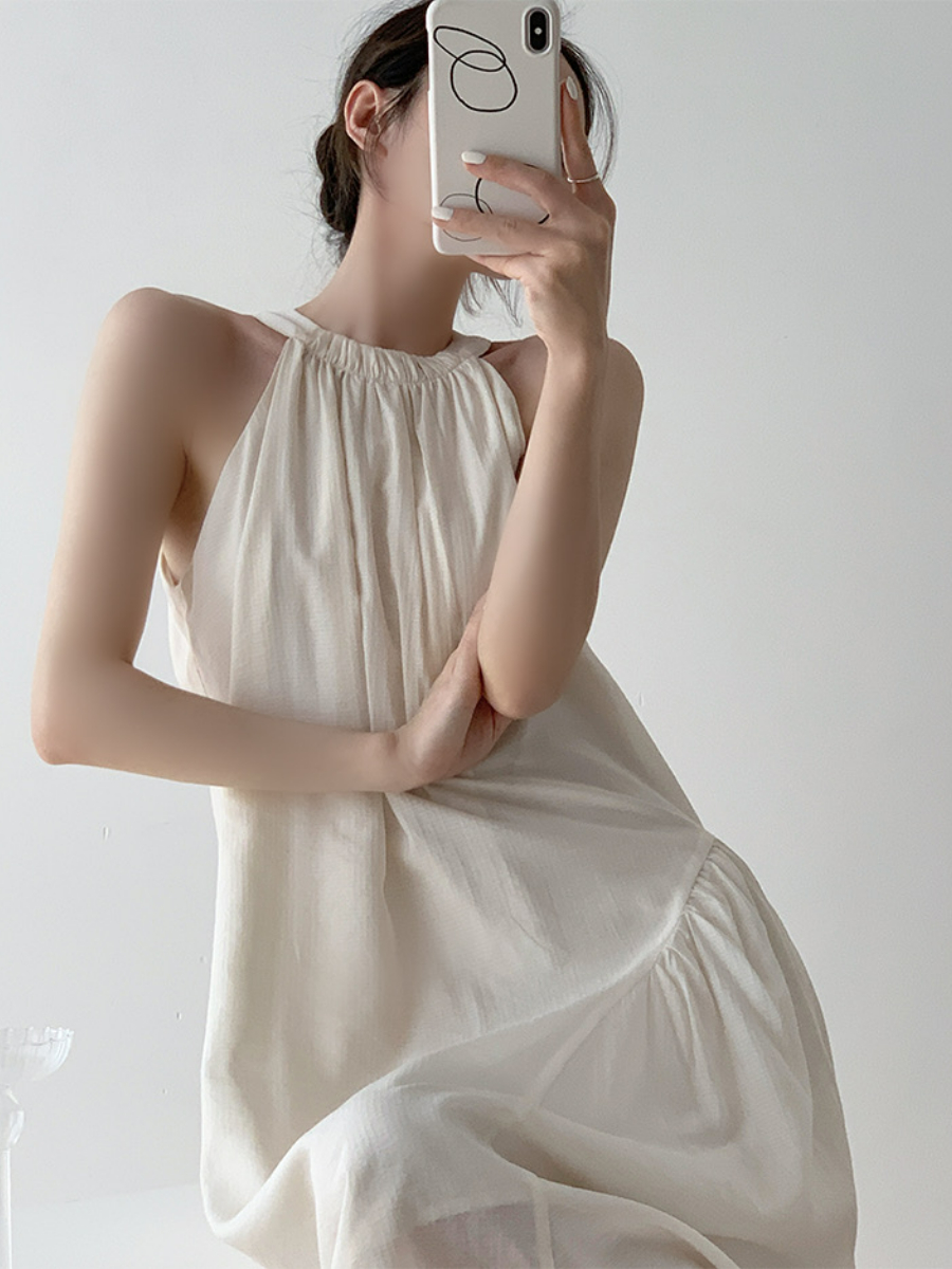 Xandya Halter Neck Ruffle Dress