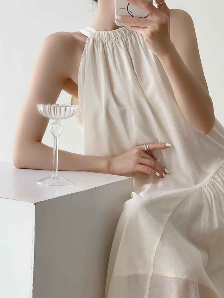 Xandya Halter Neck Ruffle Dress