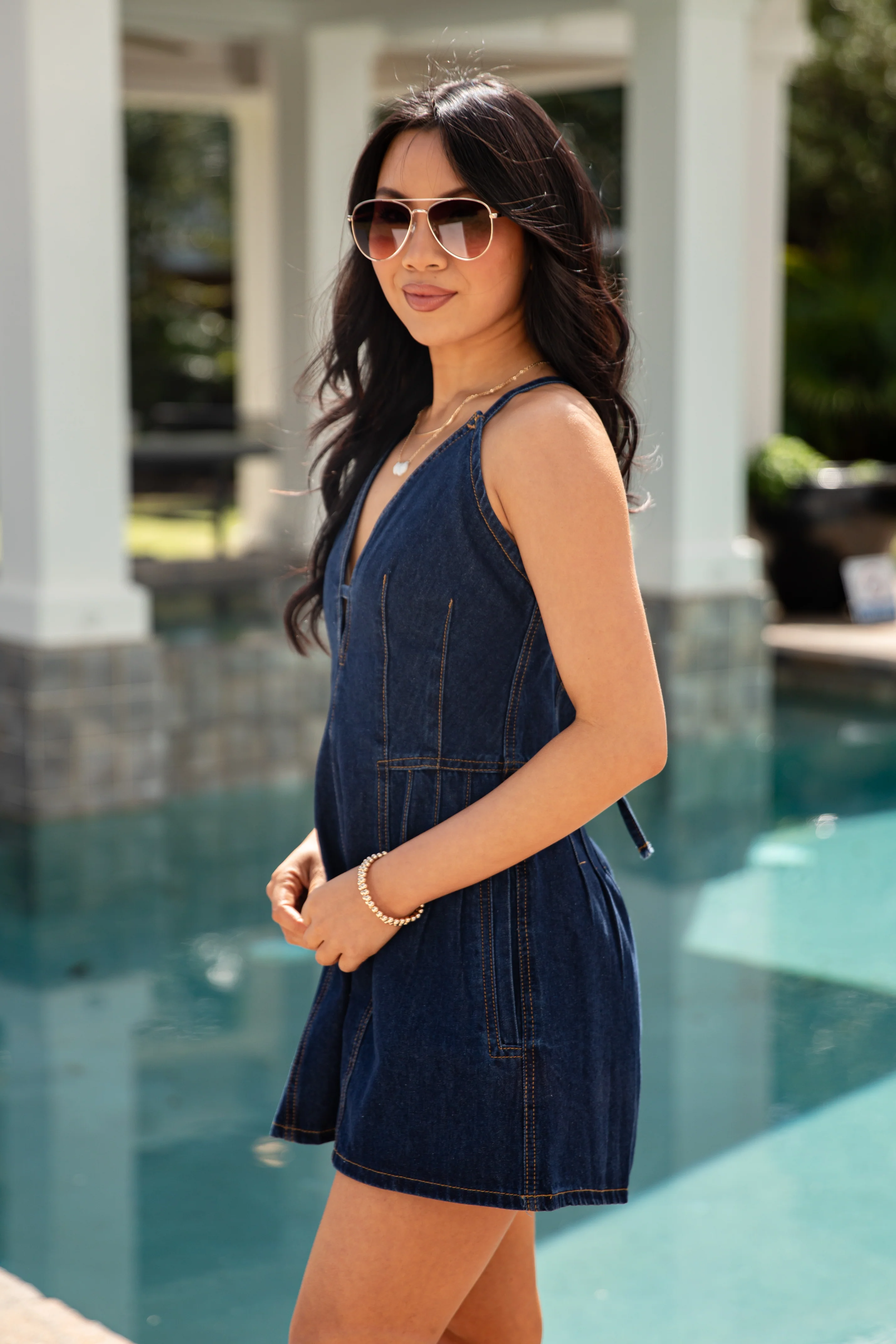 Dark Wash Romper